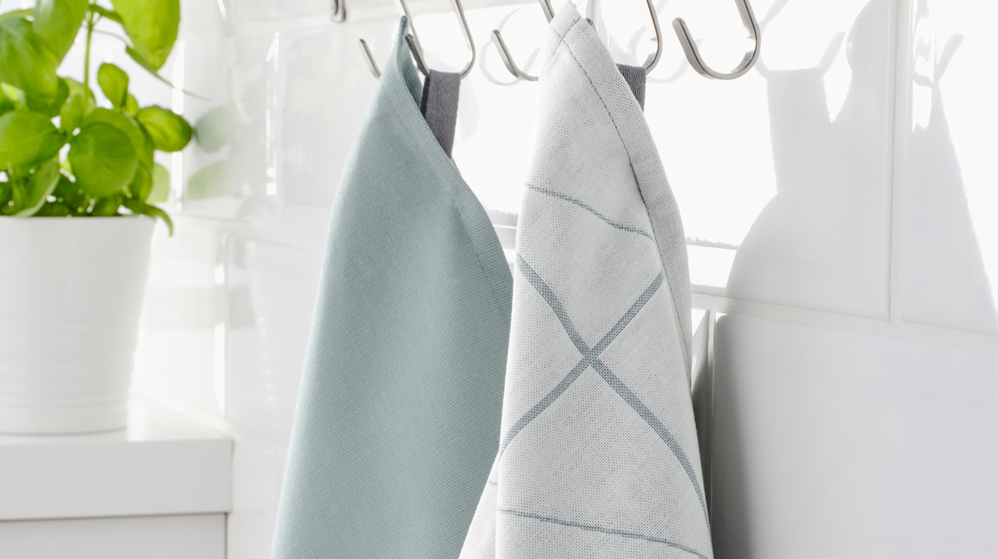 4 PACK white/dark gray/patterned Cotton 18x24 " IKEA RINNIG Dish towel 