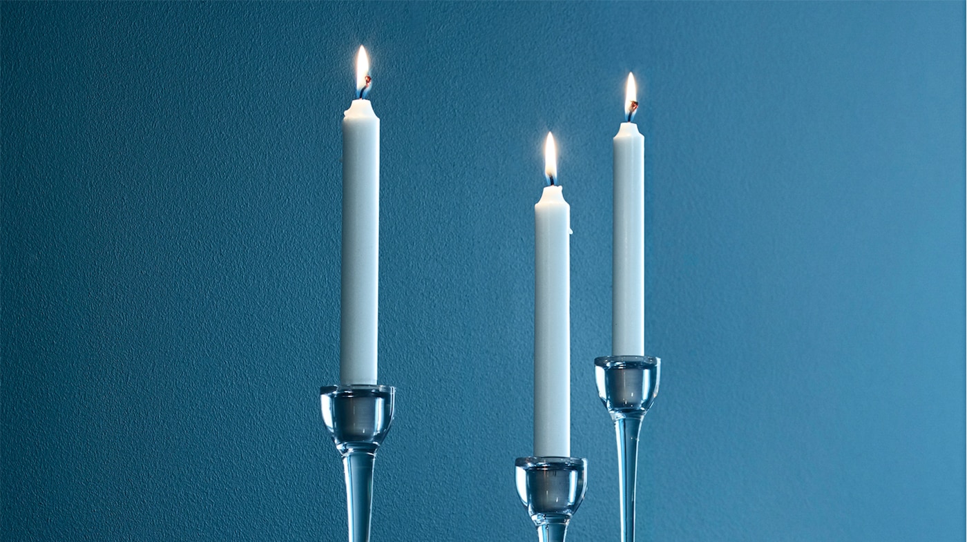 2x New Ikea Brand DAGLIGEN Unscented block candle paraffin wax light purple14cm