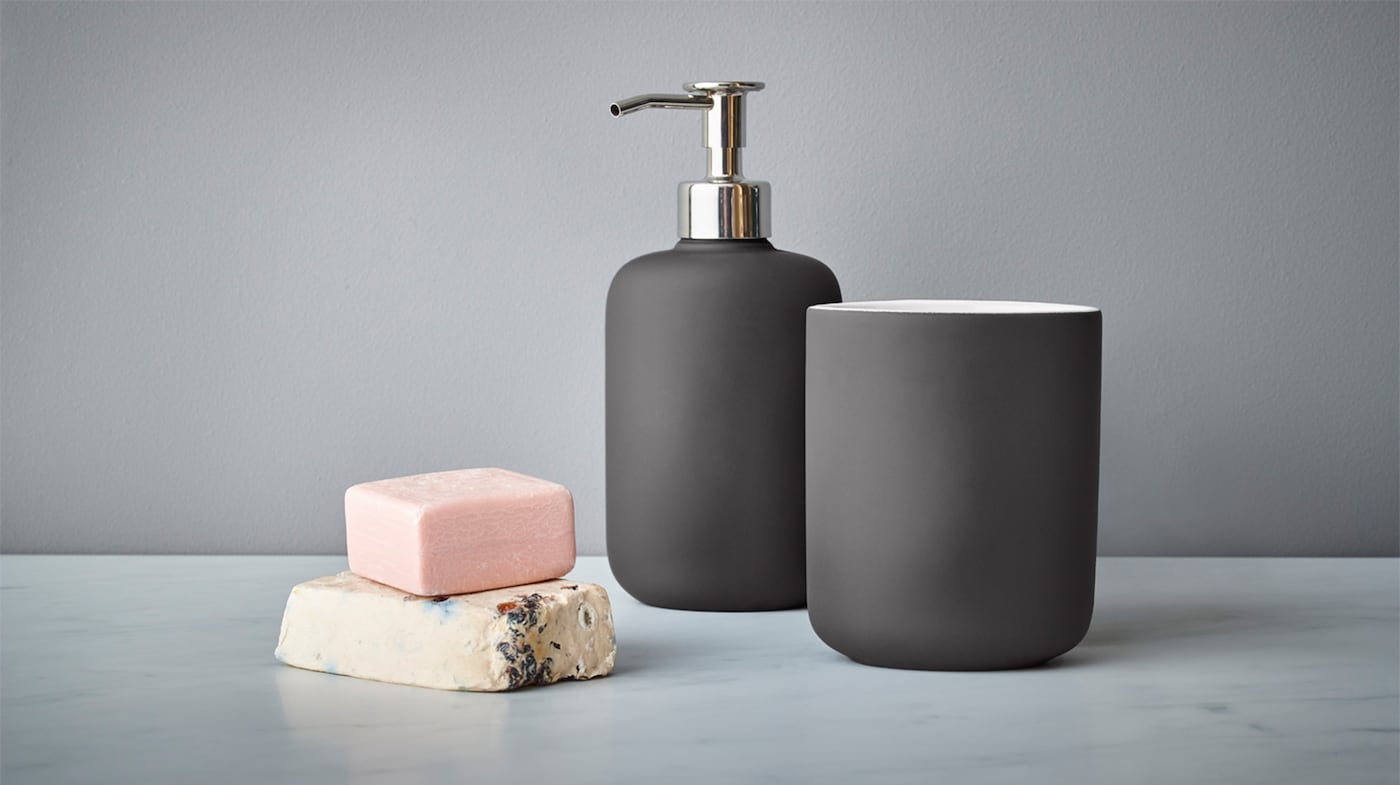 Ceramic Wenko Astera Soap Dispenser 8.5 x 7 x 18 cm White/Grey 