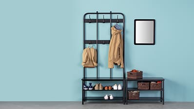 clothes and shoe rack