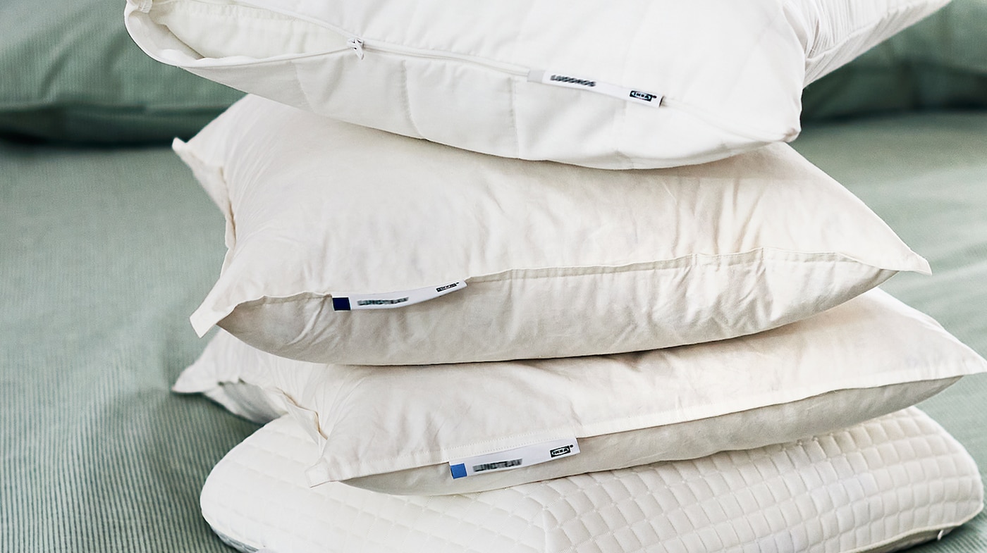 Paquete de 2 Almohadas de plumón no alergénicas y antiácaros del Polvo Almohadas usadas para Dormir de Lado y de Espalda Blancas, 74x48cm HEXIN Almohadas de Plumas de Calidad 