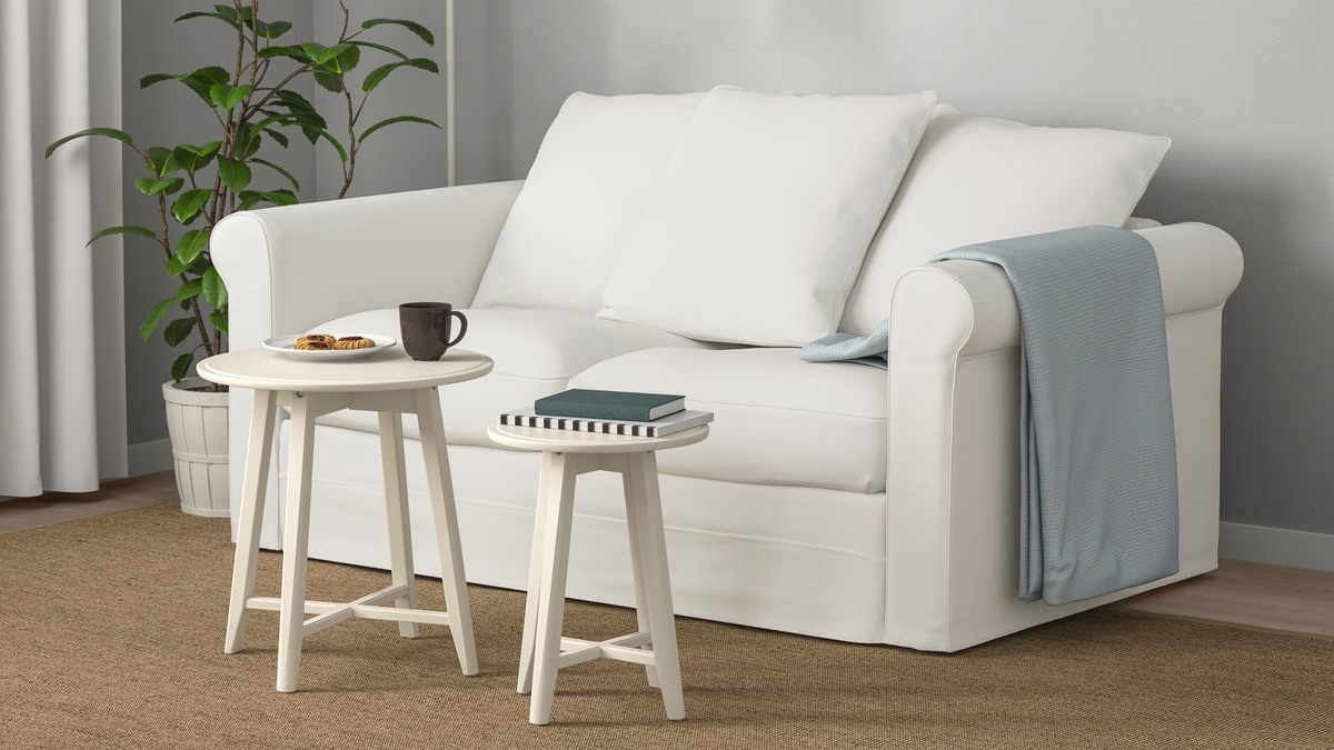 white two seater sofa